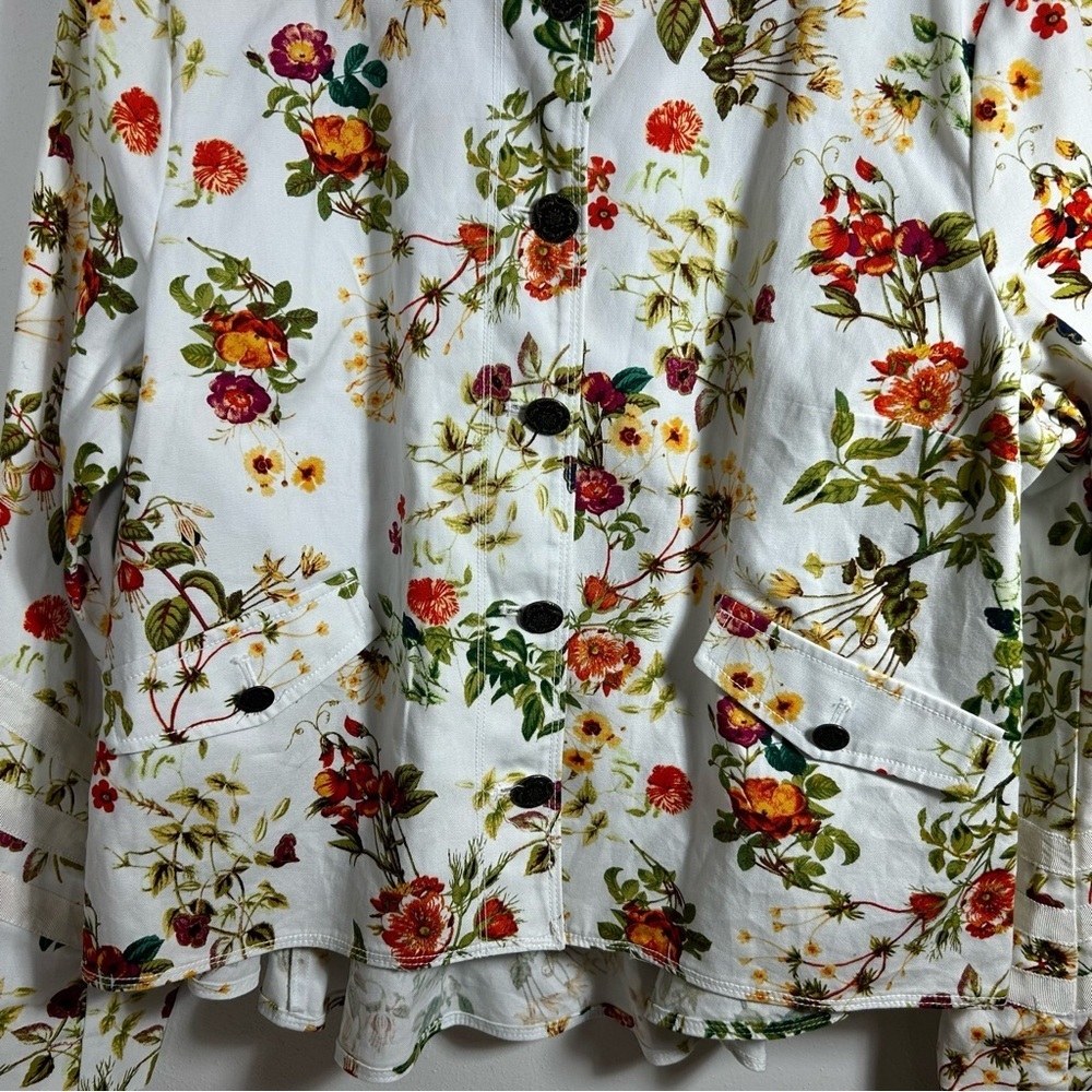 Disney Alice Through the Looking Glass Floral Pattern Button Jacket Size XL - Picture 3 of 15